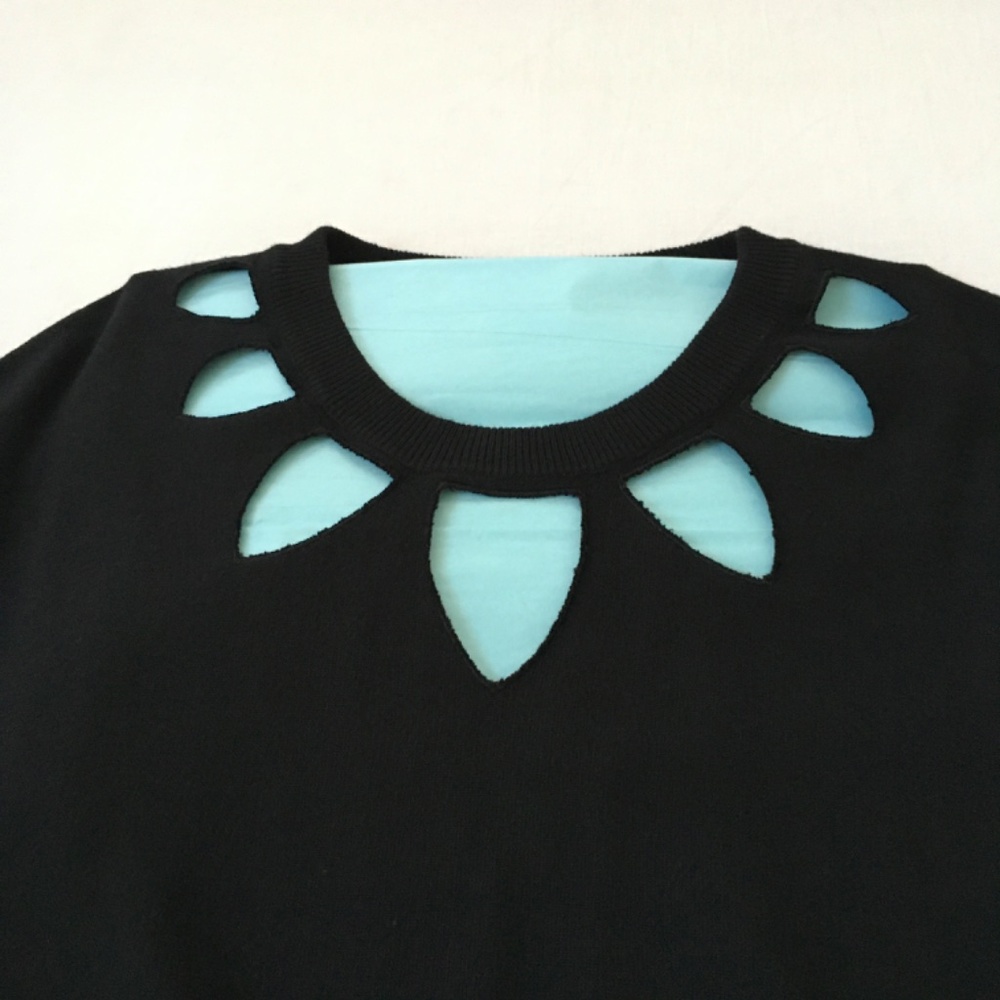 NWT IRO INTERMIX Liziana Cutout Sweatshirt Sweater Top Medium Black